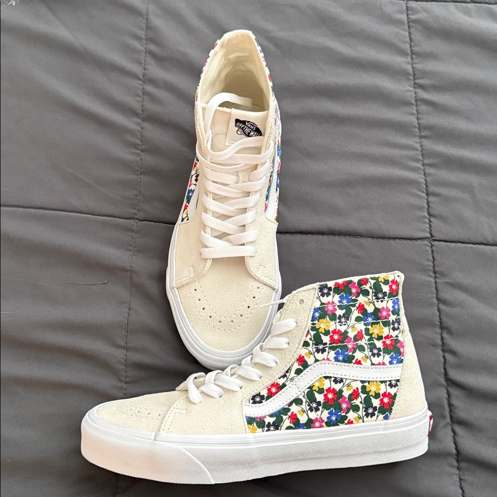 Vans WMNS Sk8-Hi Tapered Floral White Sneakers NEW 8.5